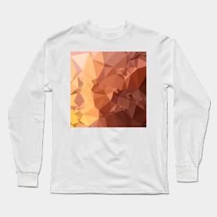 Cordovan Brown Abstract Low Polygon Background Long Sleeve T-Shirt